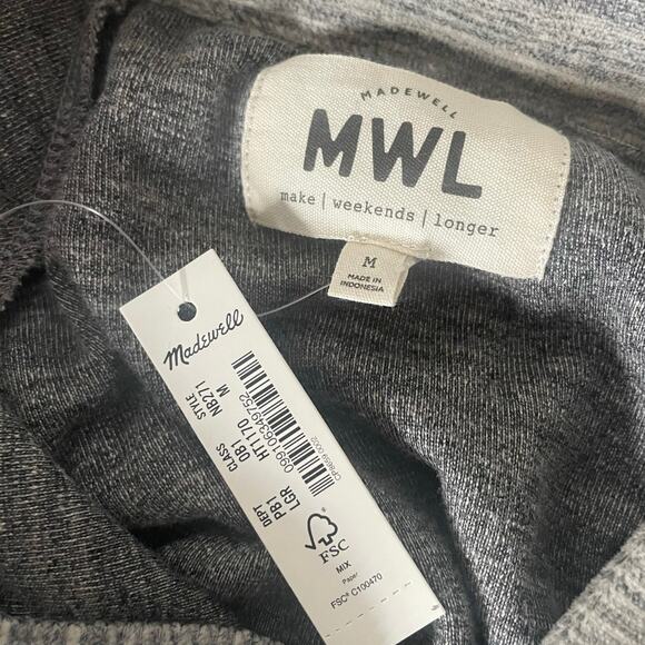 NWT Madewell MWL Velour Space-Dyed Half-Zip Sweatshirt & Sweatpants Size Medium - Picture 7 of 7